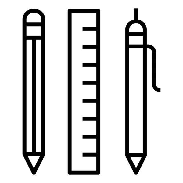 Bleistift Mit Skala Schreibwaren Werkzeug Symbol — Stockvektor