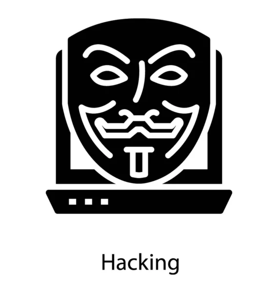 Design Glifo Ícone Hacking —  Vetores de Stock