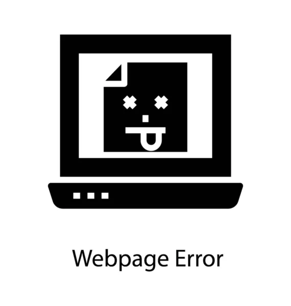 Icono Error Página Web Diseño Del Glifo — Vector de stock