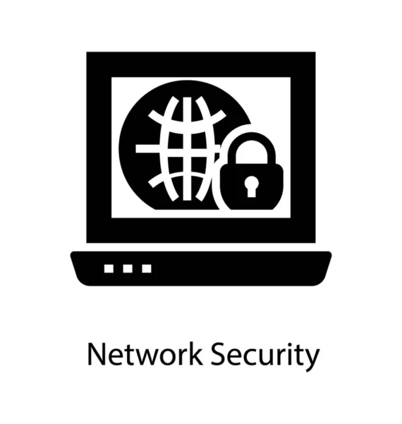 Network Protection Icon Glyph Design — Stock Vector