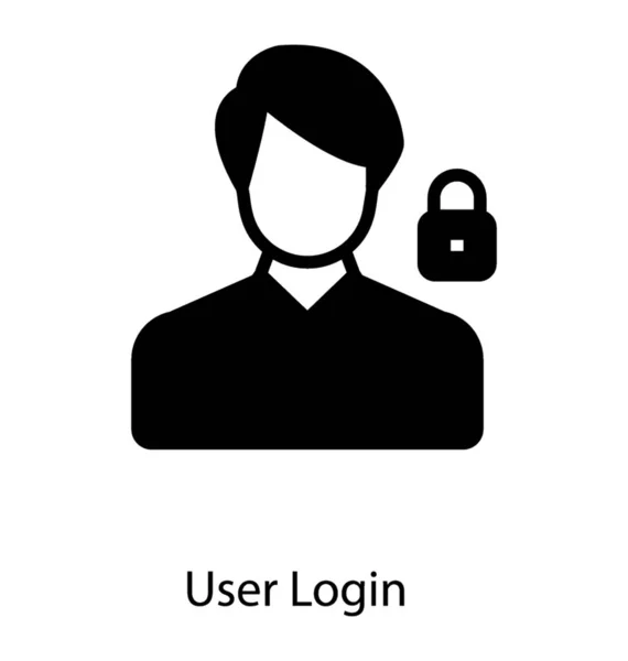 Solides Design Des Geschützten Benutzersymbols — Stockvektor