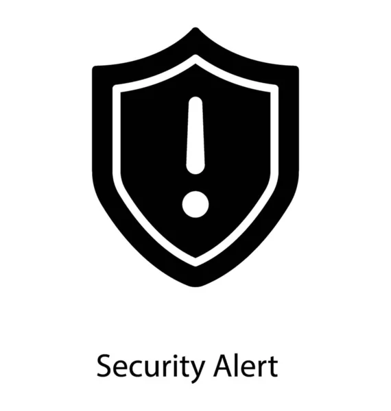 Icono Símbolo Alerta Seguridad Diseño Sólido — Vector de stock