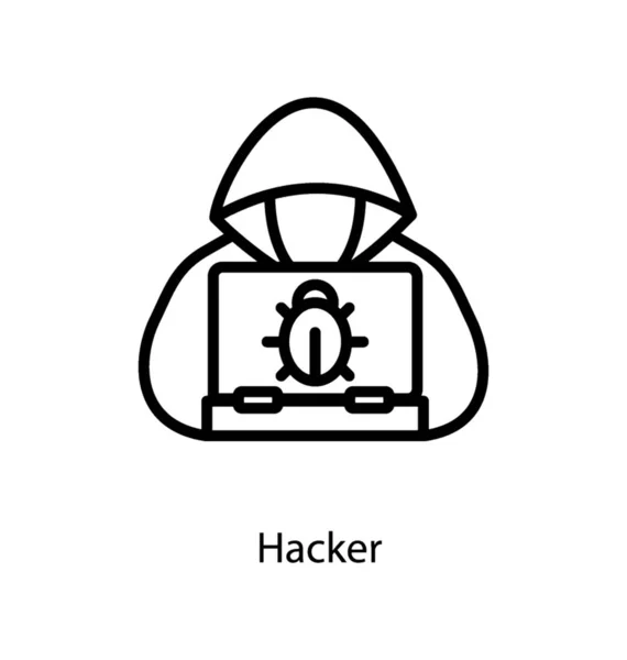 Liniendesign Der Hacker Ikone — Stockvektor