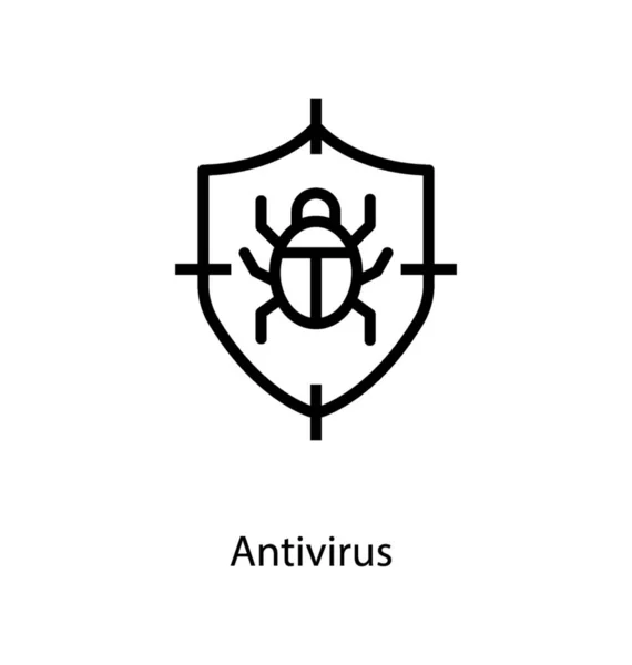 Antivirus Icon Line Design — Stock Vector