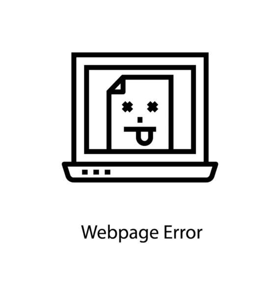 Icono Error Página Web Diseño Línea — Vector de stock