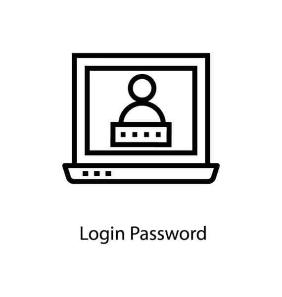 Symbol Des Login Passwort Zeilendesigns — Stockvektor