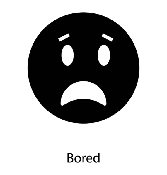 Diseño Icono Glifo Emoji Aburrido — Vector de stock