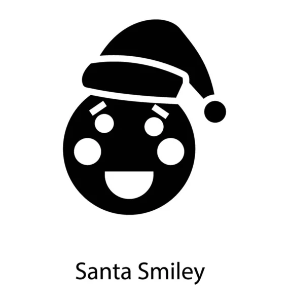 Santa Smiley Vecteur Conception Solide — Image vectorielle