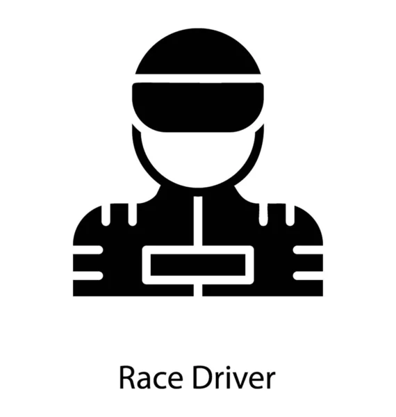 Race Driver Ikon Tömör Kialakítás — Stock Vector