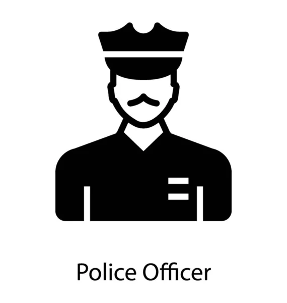 Progettazione Icona Agente Polizia Nel Vettore Riempito — Vettoriale Stock