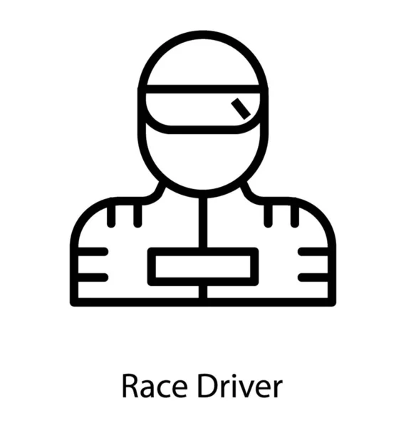 Race Driver Ikon Vonal Tervezése — Stock Vector