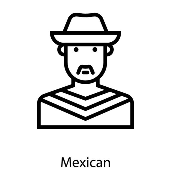 Mexican Icon Design Line Vector — Stock Vector
