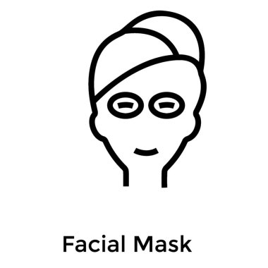 Yüz maskesi çizgi tasarımı simgesi 