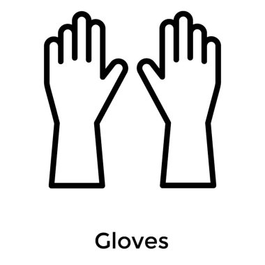 eldiven simgesi beyaz arka plan üzerinde 