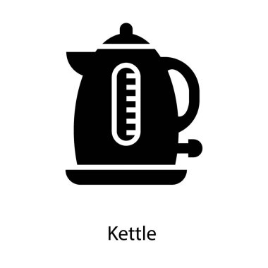 Çaydanlık vektörünün glifleri tasarımı 