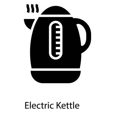 Elektrikli su ısıtıcısı glyph vektör tasarımı 