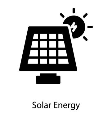 Güneş enerjisi paneli katı vektör 