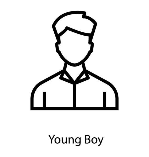 Joven Línea Vectorial Icono — Vector de stock