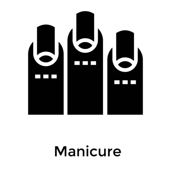 Icono Glifo Del Servicio Manicura — Vector de stock