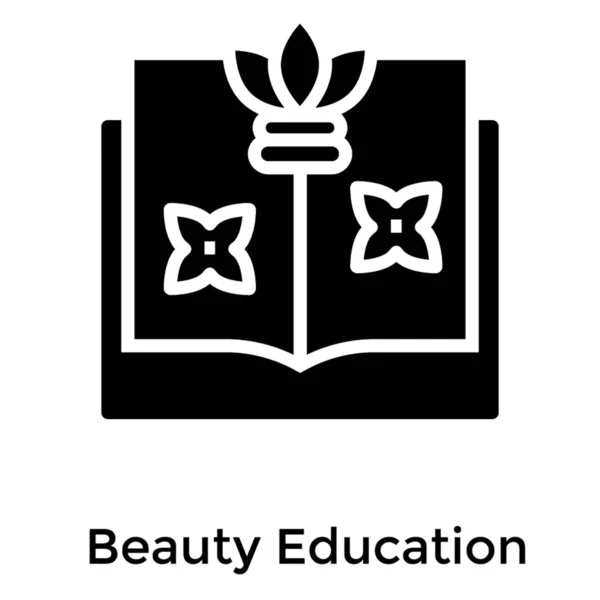 Libro Educación Belleza Icono Glifo — Vector de stock