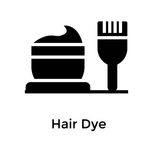 Суцільна Ікона Фарби Волосся Ізольована Білому Тлі — стоковий вектор