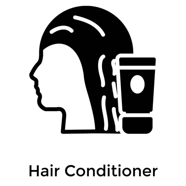 Condizionatore Capelli Glyph Icon Vector — Vettoriale Stock