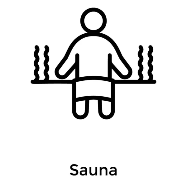 Sauna Spa Línea Servicio Icono — Vector de stock