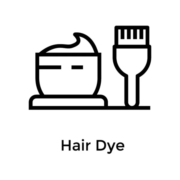 Icono Línea Tinte Para Cabello Aislado Sobre Fondo Blanco — Vector de stock