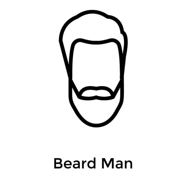 Line Icon Beard Man Avatar — Stock Vector