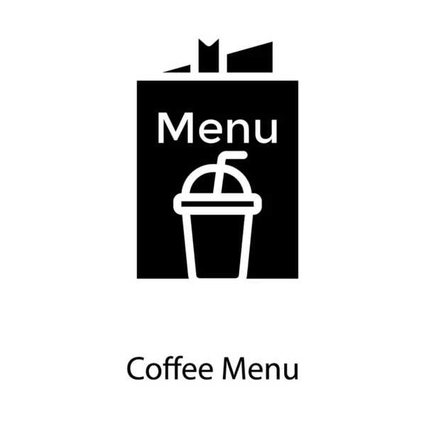 Kaffeemenü Symbol Glyphen Design — Stockvektor