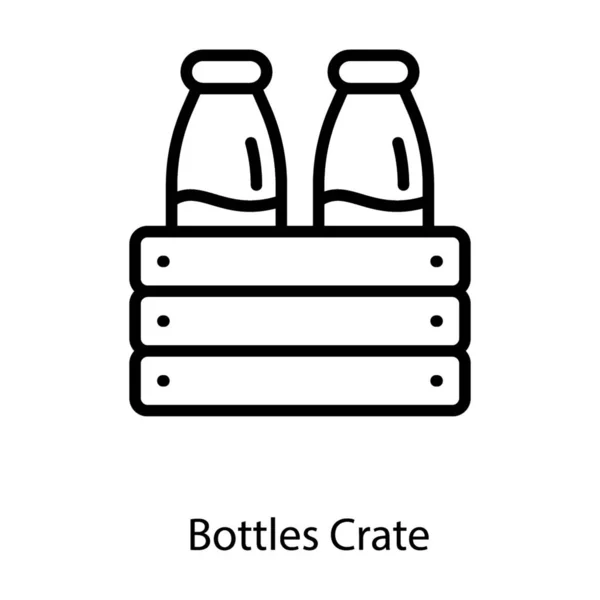 Cajón Botella Línea Vector — Vector de stock