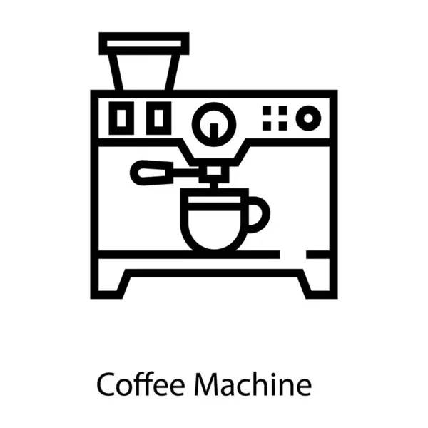 Koffiezetapparaatpictogram Lijn Ontwerp — Stockvector