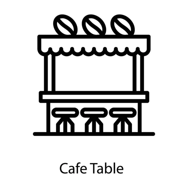Café Tisch Isoliert Auf Weißem Hintergrund — Stockvektor