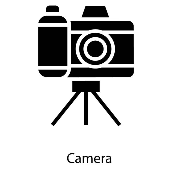 Statief Camerapictogram Glyph Ontwerp — Stockvector