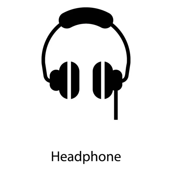 Εικονίδιο Ακουστικών Στη Σχεδίαση Γλύφων — Διανυσματικό Αρχείο