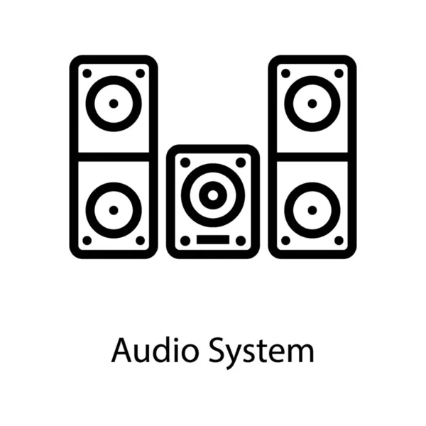 Icono Del Sistema Sonido Línea Diseño — Archivo Imágenes Vectoriales