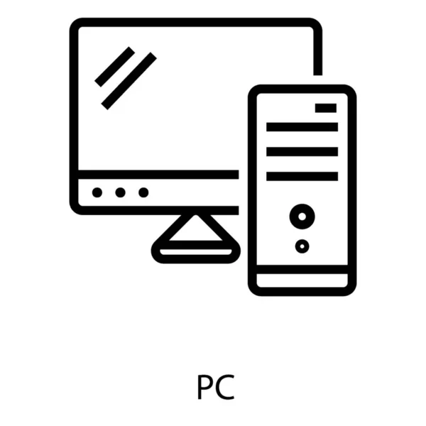 Ícone Computador Projeto Linha —  Vetores de Stock