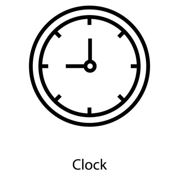 Clock Icon Line Design — Stock Vector