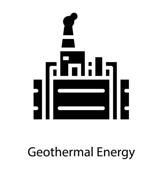 Geothermie Anlage Solide Ikone — Stockvektor