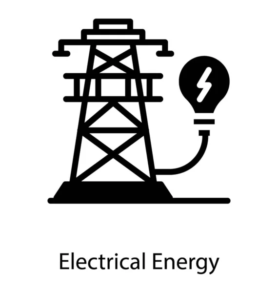 Słup Energii Elektrycznej Solidnej Konstrukcji — Wektor stockowy