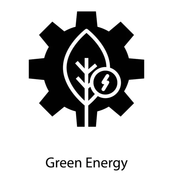 Icono Gestión Energía Verde — Vector de stock