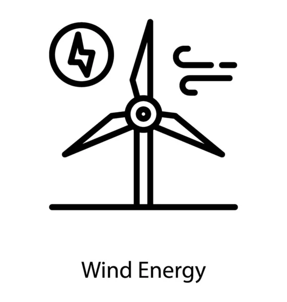 Windenergie Liniendesign — Stockvektor