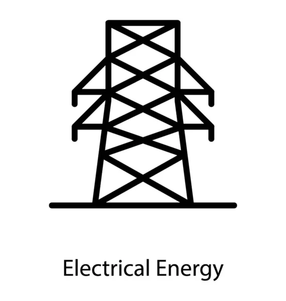 Ikona Elektrycznego Konstrukcji Słupa Wieży — Wektor stockowy