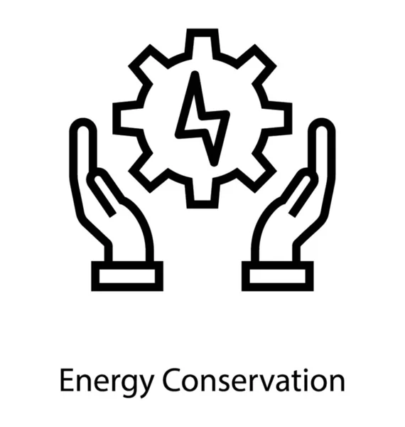 Proceso Conservación Energía Línea — Vector de stock