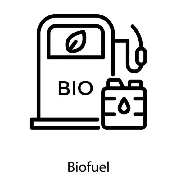 Biokraftstoffspender Vektor Liniendesign — Stockvektor