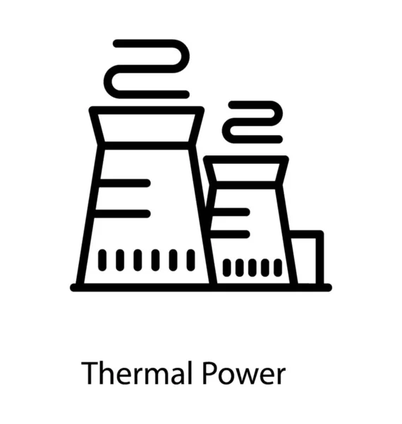 Wärmekraftwerk Liniendesign — Stockvektor
