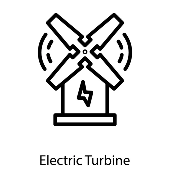 Energia Turbiny Wiatrowej Projektowaniu Linii — Wektor stockowy