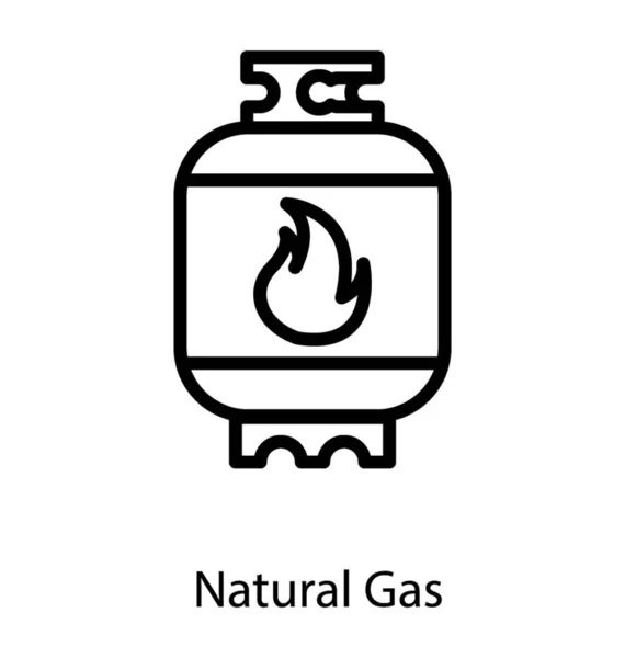 Cilindro Gas Natural Línea — Vector de stock