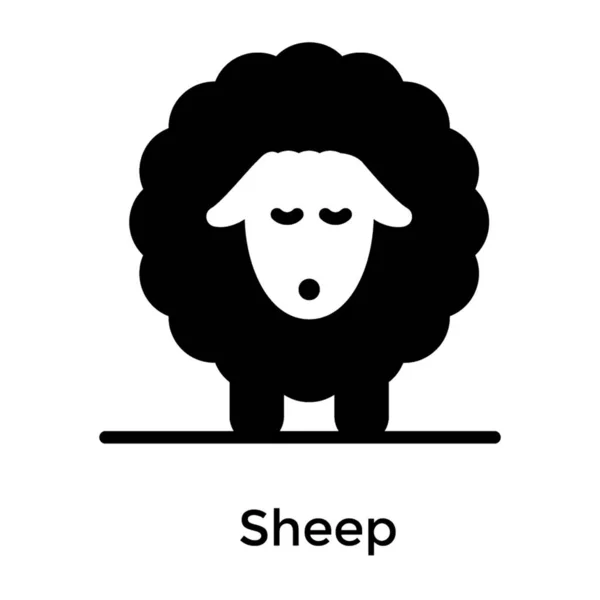 Icône Mouton Dans Vecteur Solide — Image vectorielle