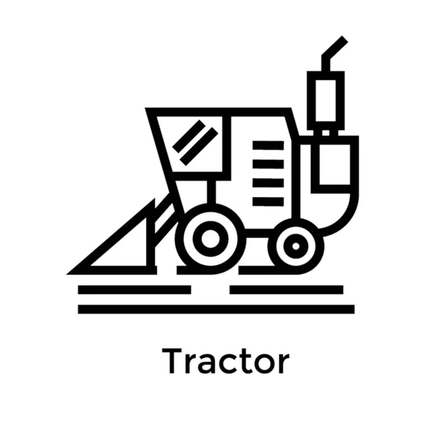 Ícone Trator Isolado Sobre Fundo Branco — Vetor de Stock